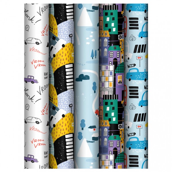купить Упаковочная бумага глянц. 70*100см, MESHU "Cars", 80 г/м2, ассорти, 5 дизайнов в Тамбове