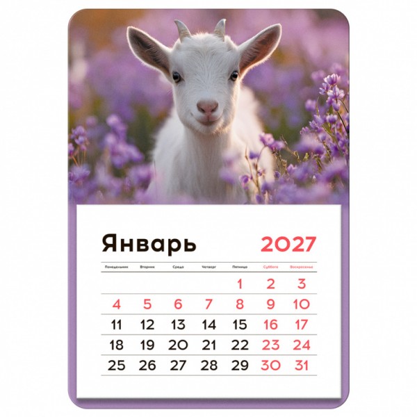 купить Календарь отрывной на магните, 130*180 мм, склейка BG "Козлёнок", 2027г. в Тамбове