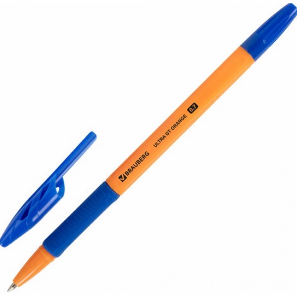 купить Ручка шариковая с грипом BRAUBERG "ULTRA GT ORANGE", СИНЯЯ, корпус оранжевый, линия 0,35мм, 144052 в Тамбове