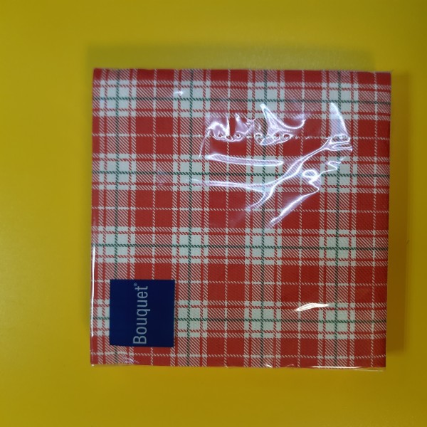 купить Салфетки бум. DESNA BOUQUET 33х33, 3-сл., с рис. (20 листов). Красная клетка в Тамбове