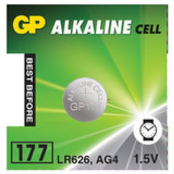 купить Батарейка GP Alkaline, 177 (G4, LR626), алкалиновая, 1 шт, в блистере (отрывной блок) в Тамбове