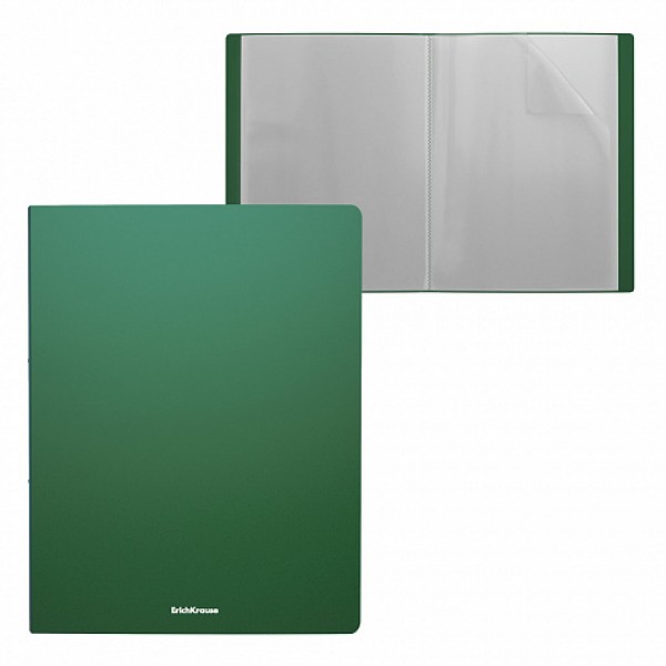 купить Папка файловая пластиковая ErichKrause® Matt Classic, c 30 карманами, A4, зеленый в Тамбове