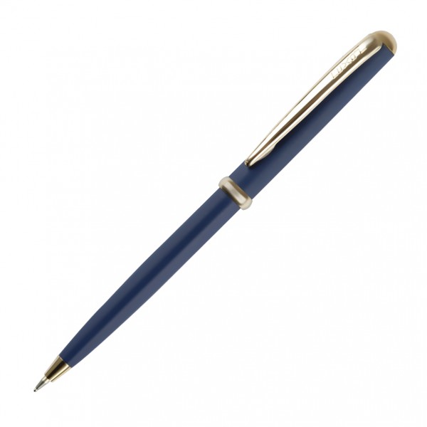 купить Ручка шариковая Luxor "Venus" синяя, 0,7мм, корпус синий/золото, кнопочный механизм, футляр в Тамбове