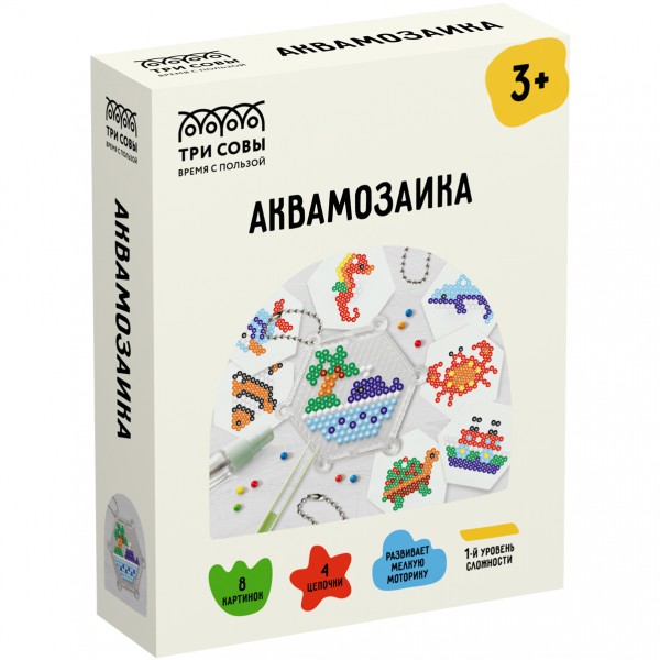 купить Аквамозаика ТРИ СОВЫ "Морские истории", набор инструментов и аксессуаров, трафареты, картонная короб в Тамбове