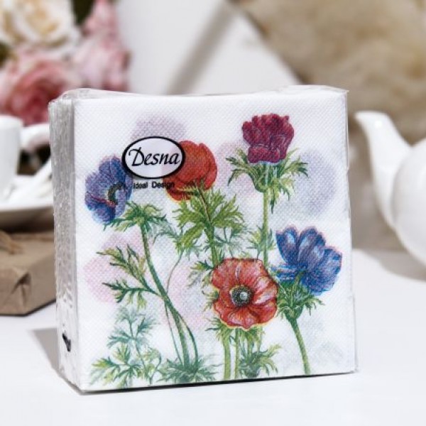 купить Салфетки бум.DESNA DESIGN 24x24, 1-сл., с рис. (40 листов) Анемоны в Тамбове