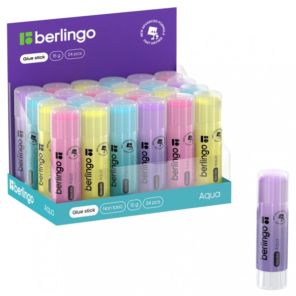 купить Клей-карандаш Berlingo "Aqua", 15г, цветной, ПВП в Тамбове