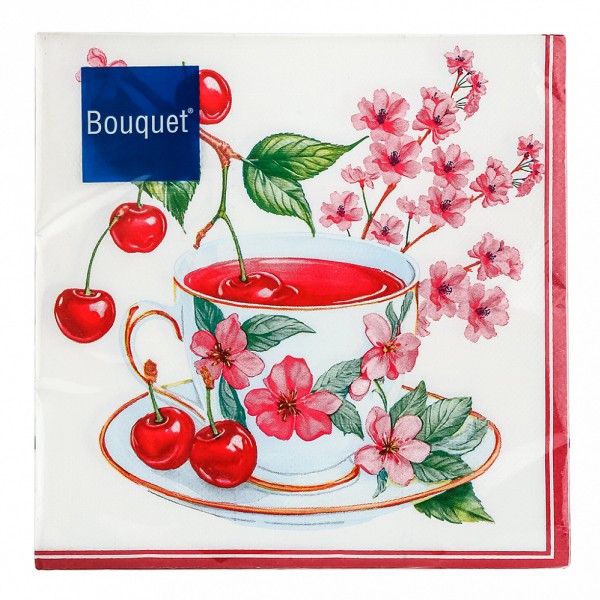 купить Салфетки бум. DESNA BOUQUET 33х33, 3-сл., с рис (20 листов) Вишневый чай в Тамбове