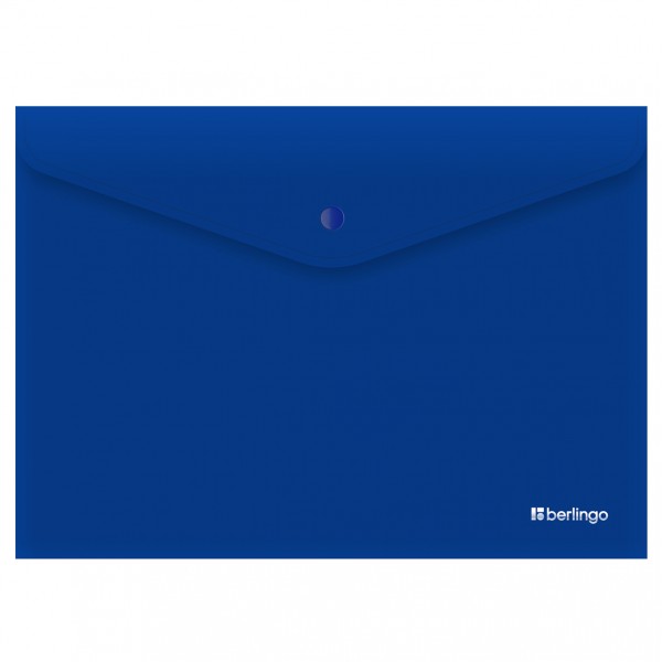 купить Папка-конверт на кнопке Berlingo "City Style", А4, 200мкм, непрозрачная, синяя в Тамбове