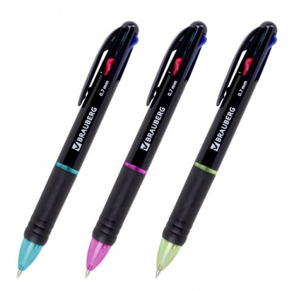 купить Ручка многоцветная шариковая автоматическая MULTICOLOR 4 цвета ,узел 0,7мм,BRAUBERG.143936 в Тамбове