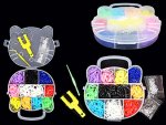 Набор цветных резиночек для плетения браслетов,1000шт, контейнер КОТЕНОК AN-32150
