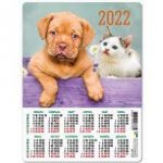 Календарь 2022г А3 на картоне Щенок и котенок