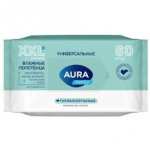 Полотенца влажные 60 шт, XXL, AURA Family универсальные, ш/к 60656 Полотенца влажные 60 шт, XXL, AURA Family универсальные, ш/к 60656