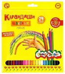 Набор цветных карандашей Каляка-Маляка 24 цв. шестигран. корп. дерев. карт. уп.