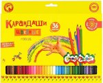 Набор цветных карандашей Каляка-Маляка 36 цв. шестигран. корп. дерев. карт. уп.