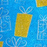 Бумага голографическая "Подарок", цвет голубой, 70 х 100 см