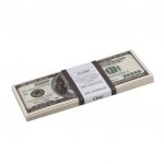 Деньги шуточные "100 долларов", упаковка с ероподвесом